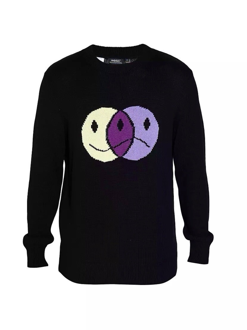 PacSun x WeSC Leon "Funny N Sad" Cotton Sweater Black Size XLarge